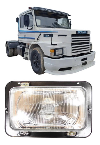 Optica Faro Scania 112 H Completa Con Marco 