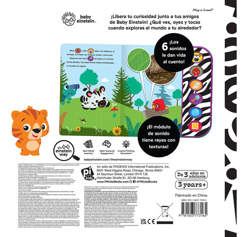 ¡Explora conmigo!: ¡El módulo para tocar y sentir tiene 6 sonidos!, de Varios. Baby Einstein, vol. 1. Editorial Phoenix International Publications, tapa dura en español, 2024