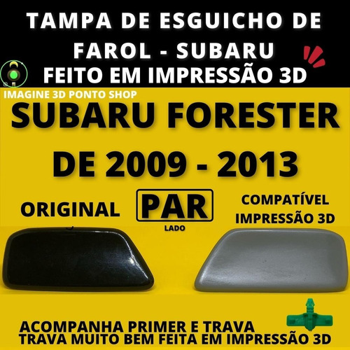 Imagem 1 de 6 de Tampa Esguicho Farol Subaru Forester 09-13 - Par Com Travas 