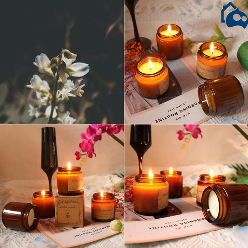 6 Velas Aromáticas Decorativas 100% Soya Aromaterapia 3.5oz