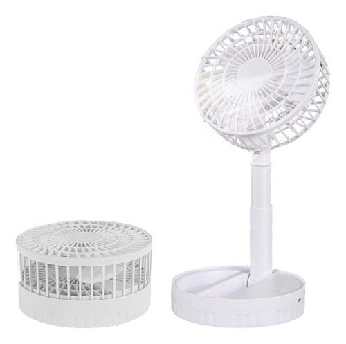 Ventilador De Pie Retráctil Mini Portátil Recargable Usb Cantidad De Aspas 3 Estructura Blanco Aspas Blanco Diámetro 38 Cm Material De Las Aspas Plástico