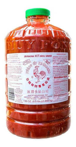 Salsa Picante Sriracha, Hff, 3.86 Kg