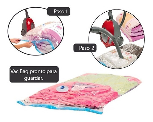 Imagen 2 de 7 de Bolsa De Vacio Para Ropa Organizadora 80 X 120 Cm