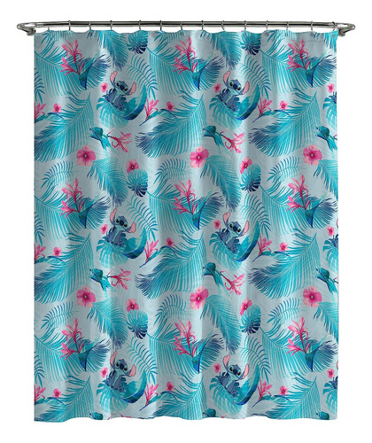 Cortina De Ducha Con Diseño De Lilo Y Stitch Azul Claro