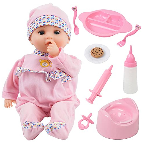 Toy Choi's 16 Inch Interactive Baby Doll Pink - Crying Talki