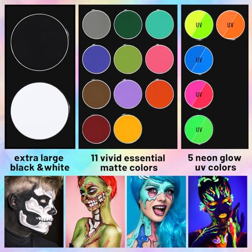 Kit De Pintura Facial 18 Colores No Tóxicos Con Pinceles