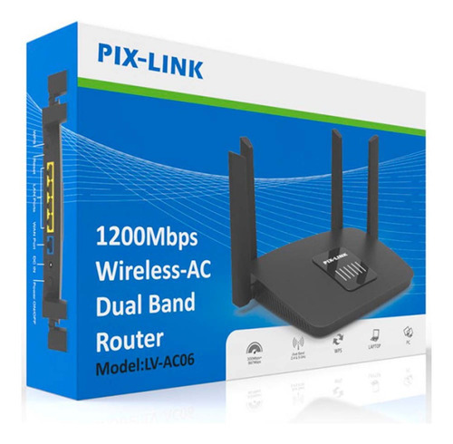 Router Pix-link Ac06 Doble Banda 4 Antenas 1200mbps Circuit