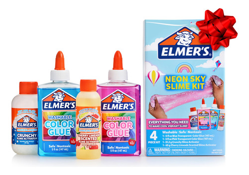 Kit Slime Elmer's Neon Sky Con Pegamento Transparente Y Acti