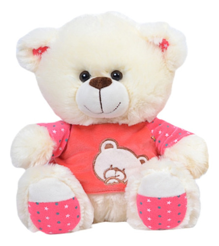 Oso De Peluche Mediano Con Remera 35 Cm Sentado Suave