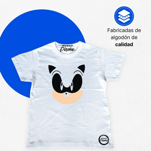 Polera De Niño 100% Algodón Sonic Rostro