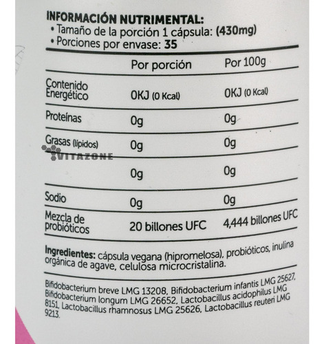 Probióticos prebióticos 35 cápsulas 6 cepas Bioflora Women's
