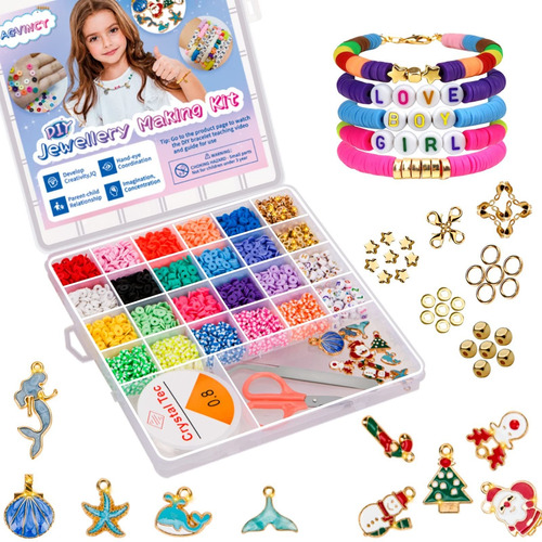 Agvincy Kit Cuenta Arcilla In Para Hacer Pulsera Letra Color