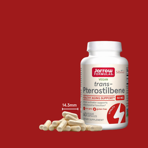 Pterostilbene Jarrow Formulas 50mg 60 Cápsulas Antioxidante Sabor Sin Sabor