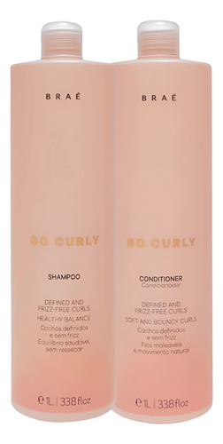Kit Braé Go Curly Cachos - Shampoo 1l + Condicionador 1l Pro