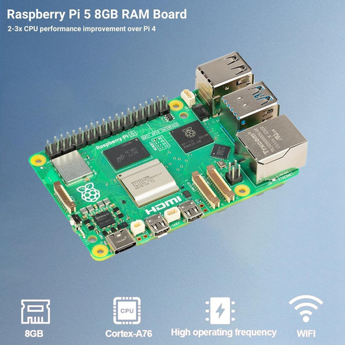 Kit Rastech Para Raspberry Pi 5 De 8 Gb De Ram Con Funda Par