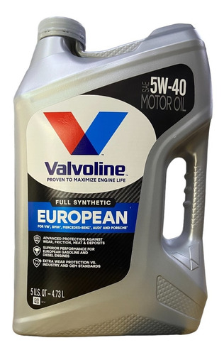 Aceite Sintético 5w40 Valvoline European Garrafa Somo Tienda