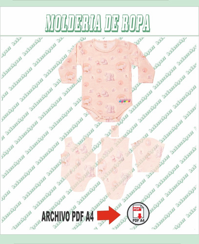 Molderia  Imprimible  Pdf A4 Bodys Bebe Manga Larga