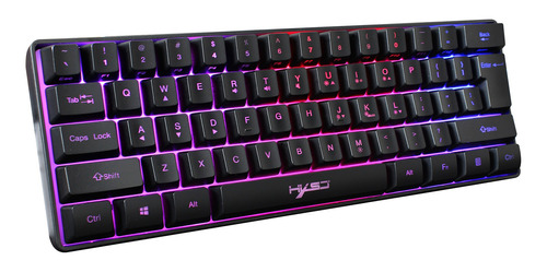 Teclado cableado para juegos Hxsj V700 Teclado con cable RGB Streamer