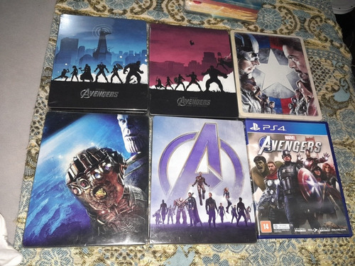 Steelbook Bluray Vingadores Coleção + Jogo Ps4 Como Novos