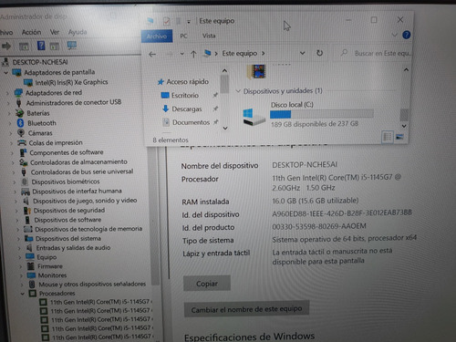 Lap Top Dell Latitude 5420 Core I5 11va 256 Ssd 16 Ram (Usado)
