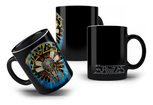 Caneca Eagles Preta Pop Rock Internacional Dos Anos 70