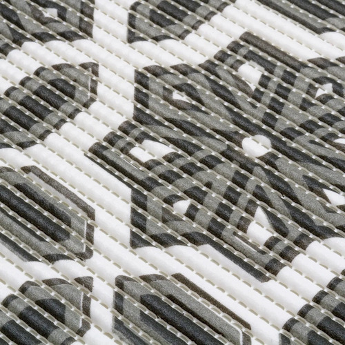 Passadeira Emborrachada Tapete Antiderrapante 5mt X 45cm Comprimento 5 M Cor Cinza E Branco Desenho Do Tecido Estampado Largura 43 Cm