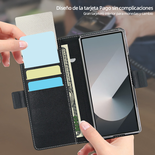 Funda De Piel Con Ranura Para Tarjetas Y Tapa Para Samsung Fold 5 6