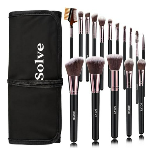 Set De Brochas De Maquillaje Solve Profesional 16pcs Con Est