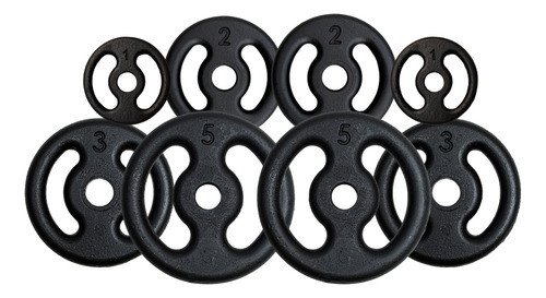 Kit Anilhas 22kg + 2 Barras 40cm + 1 Barra 120cm Reta