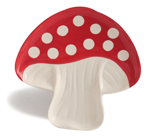 Cute Mushroom Shaped Dinner Plate, 7.4 Inch Ceramic Dish, Mi