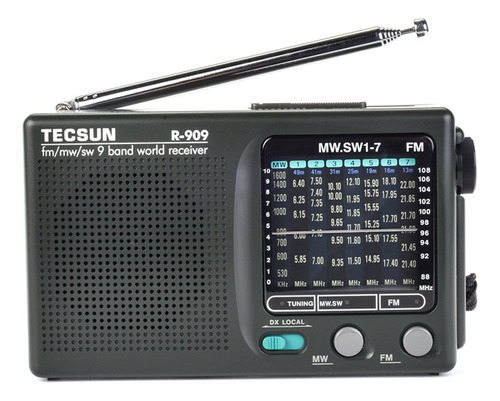 Radio Multibanda Tecsun R-909 Am Fmsm Mw (9 Bandas) Altavoz