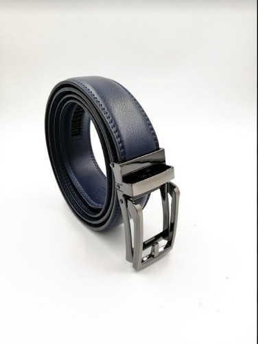 Cinturón Hombre Cuero Diseño Elegante Sport Color Azul 