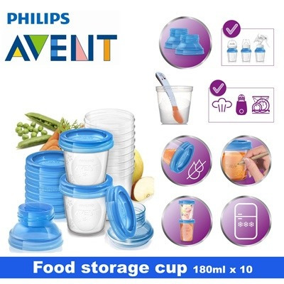 Avent 10 Vasos Almacenar Leche Materna C/ Adaptador Biberon
