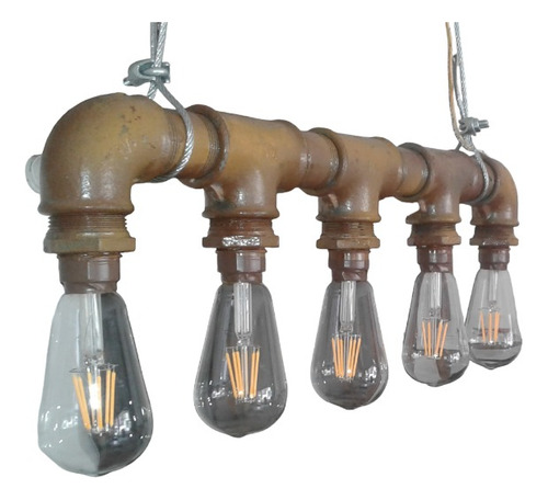 Lámpara De Colgar En Caño Vintage, Estilo Industrial, Fasur