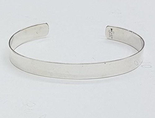 Brazalete Liso De Plata De Ley .925 Modelo Plano 1cm N/a 6 Cm 1 Cm
