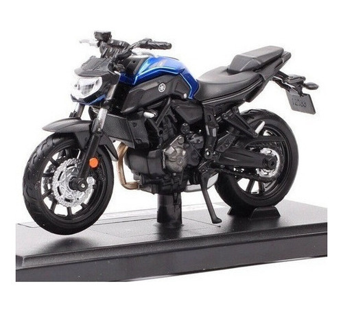 Maisto Yamaha 2018 Mt-07 1/18 Modelo Fundido A Troquel Azul Color Negro