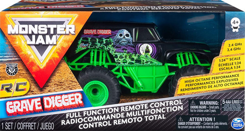 Juguete Monster Jam Grave Digger Con Radio A Control 1:24 Co