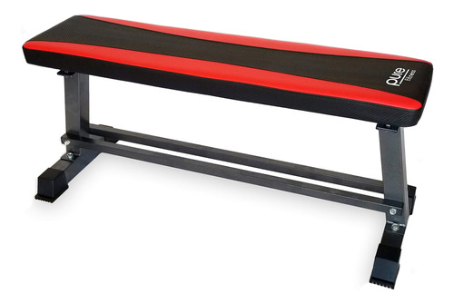 Pure Fitness Banco Plano Soporte Para Mancuerna Color Rojo