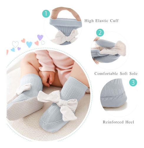 Calcetines De Algodón Antideslizantes Para Bebé Niñas