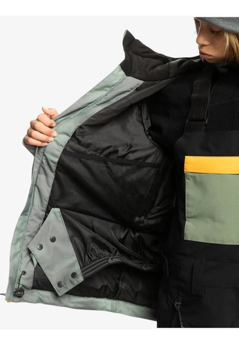 Campera Niño Snow Quiksilver Side Hit Niño Verde Amarillo 8