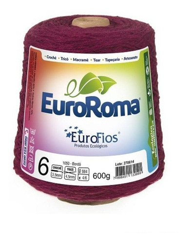 Barbante Euroroma Colorido N 6 - Cor: 1050 Bordo
