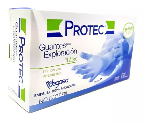 Guante No Esteril Latex C/100 Bajo Polvo T/ Protec P