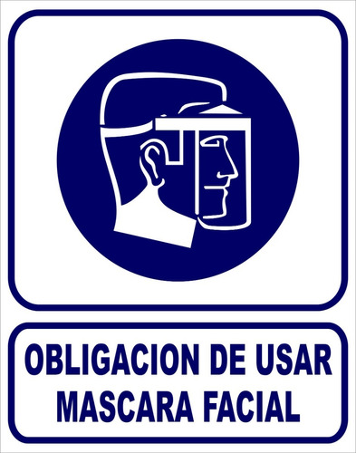 Cartel Linea Obligación Usar Mascara Facial 22x28 Cm