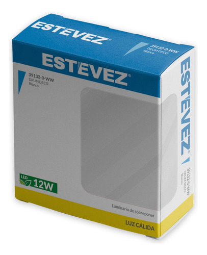 Pack 6 Lámparas Led Sobreponer 12w, Estévez, 2700k, Blanco