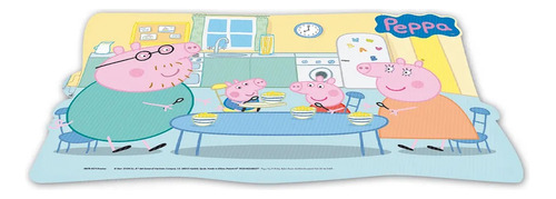 Mantel Individual Infantil Lenticular Peppa Pig Color Celest