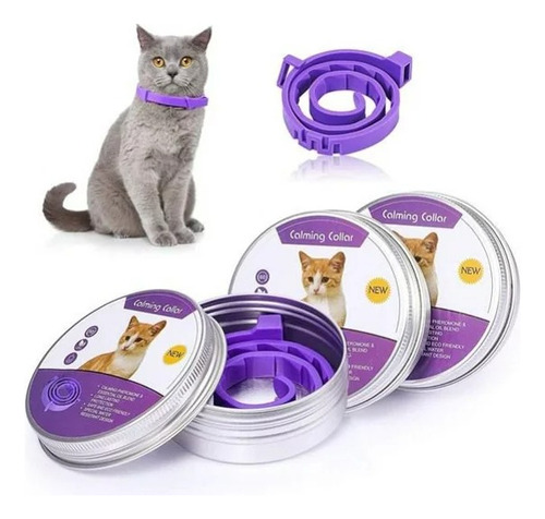 2pcs Collar Calmante Gato Aliviar La Ansiedad Ajustable 38cm