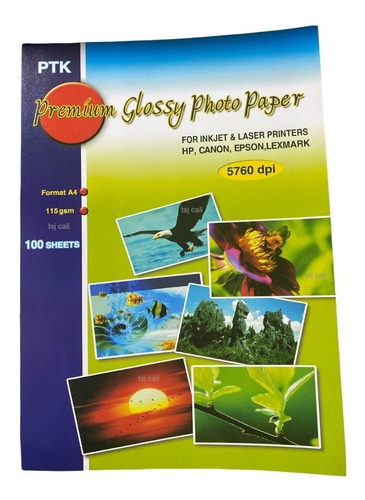Imagen 1 de 6 de 5 Paquetes - 500 Hojas Papel Fotográfico Glossy 115 Gramos
