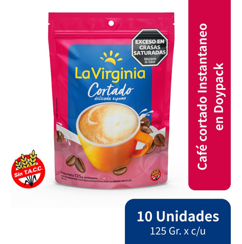 La Virginia Cafe Cortado Instantaneo Doypack 125 Gr X 10 Un