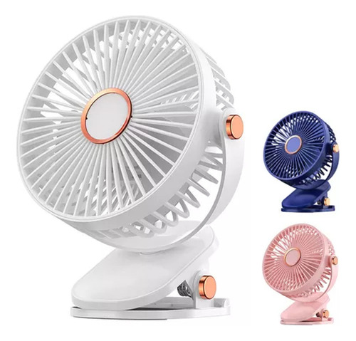 Mini Ventilador Portatil Giratorio Con Luz Led Recargable