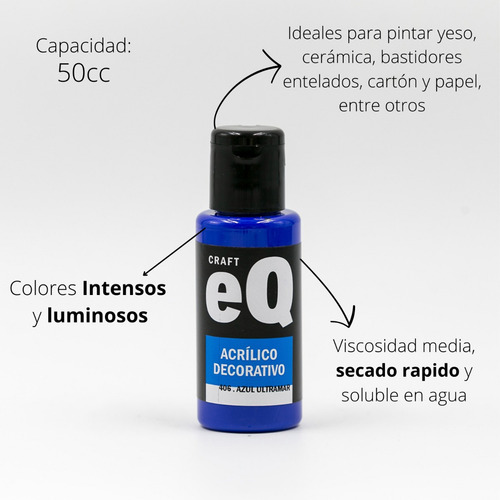 Set 24 Pinturas Acrílicas Eq Arte X 50cc